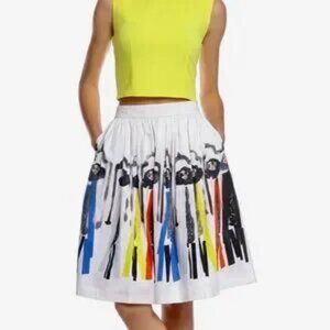 Alice + Olivia x Donald Robertson Hale Printed Skirt Size 4